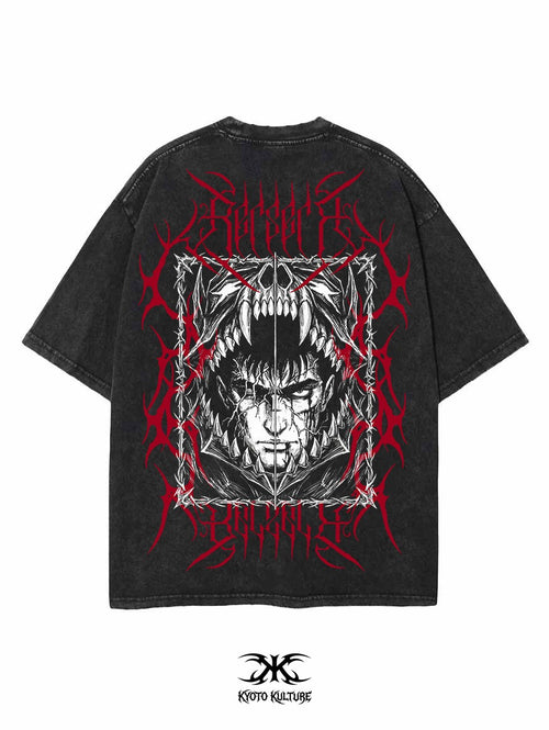 BLACK SWORDSMAN 2-SIDED OVERSIZE VINTAGE TEE