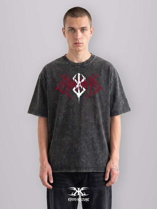 BLACK SWORDSMAN 2-SIDED OVERSIZE VINTAGE TEE
