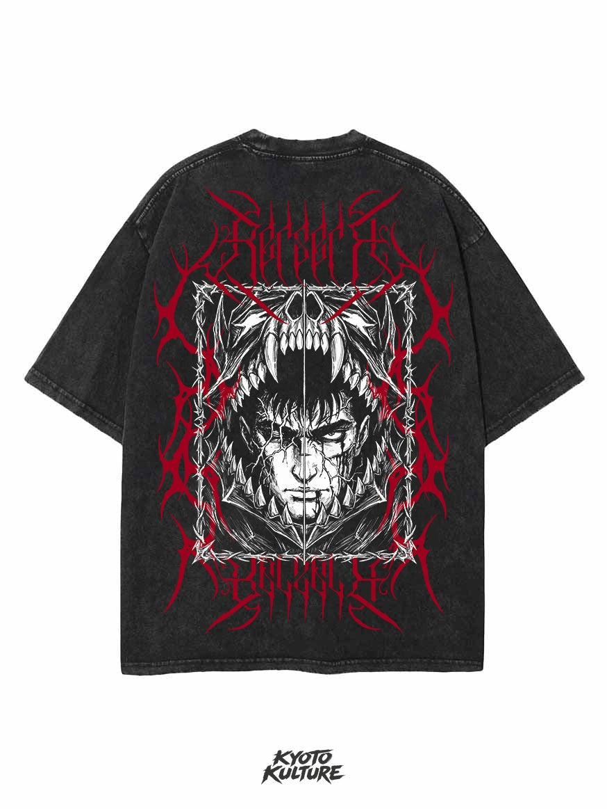 BLACK SWORDSMAN 2-SIDED OVERSIZE VINTAGE TEE