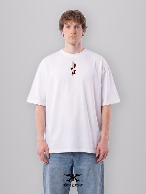 CRIMSON SCARF 2-SIDED OVERSIZE TEE