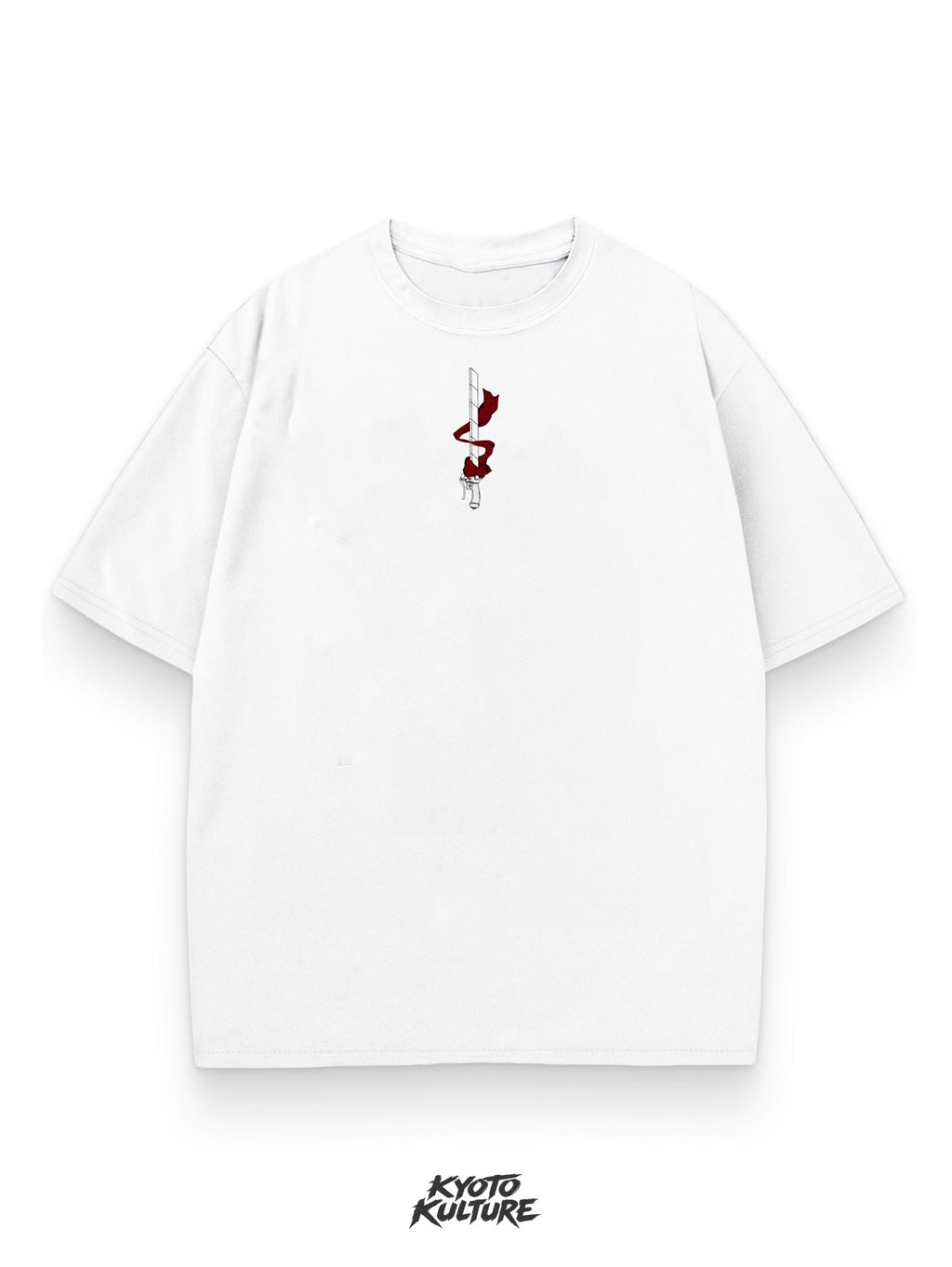 CRIMSON SCARF 2-SIDED OVERSIZE TEE