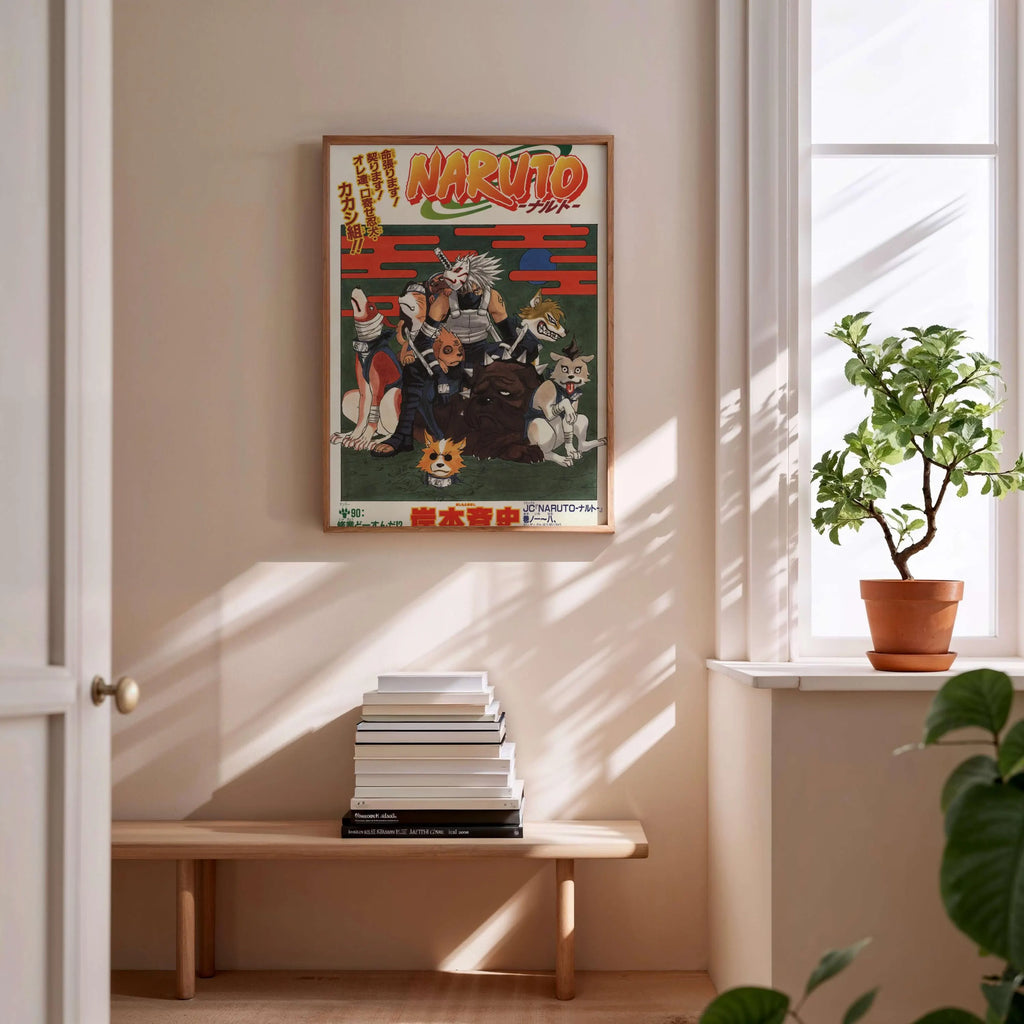 Naruto Kakashi and Ninja Dogs Poster