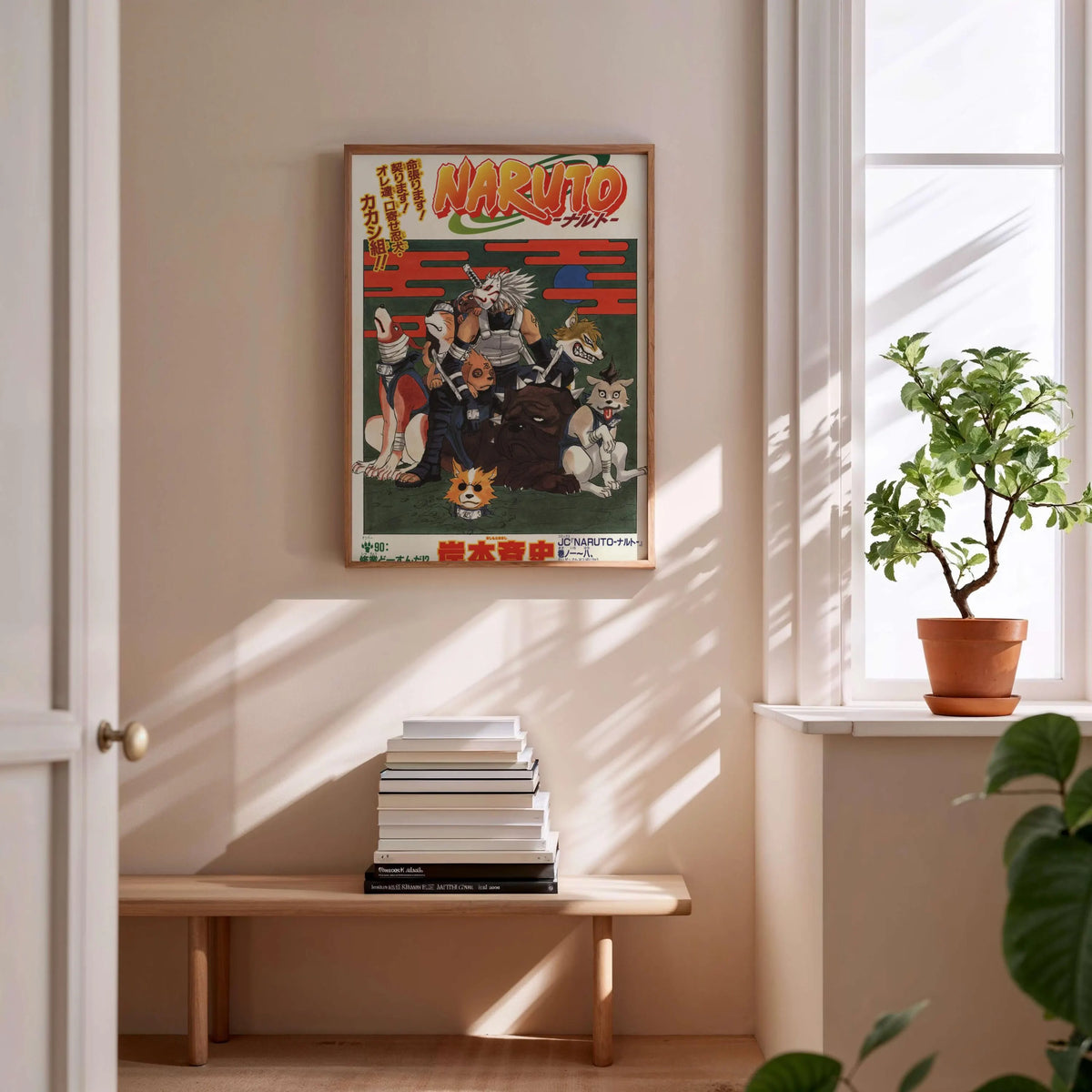 Naruto Kakashi and Ninja Dogs Poster
