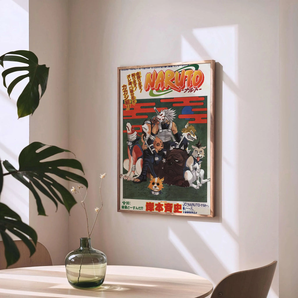 Naruto Kakashi and Ninja Dogs Poster