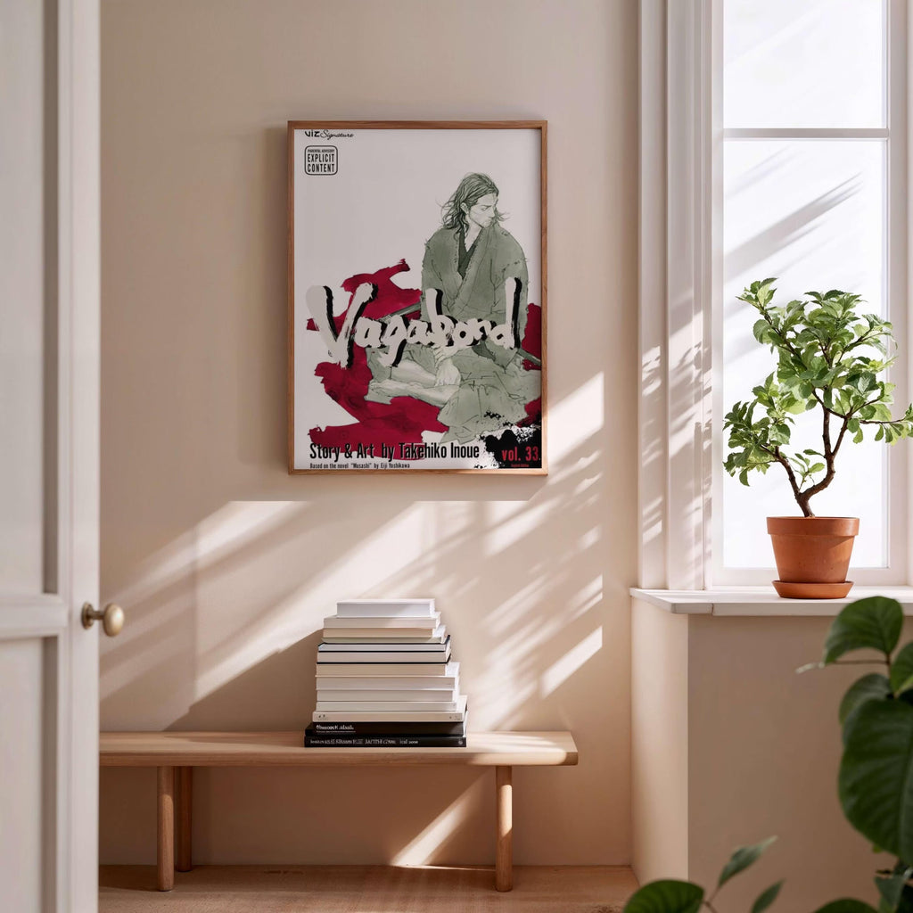 Vagabond Miyamoto Musashi Red Ink Poster