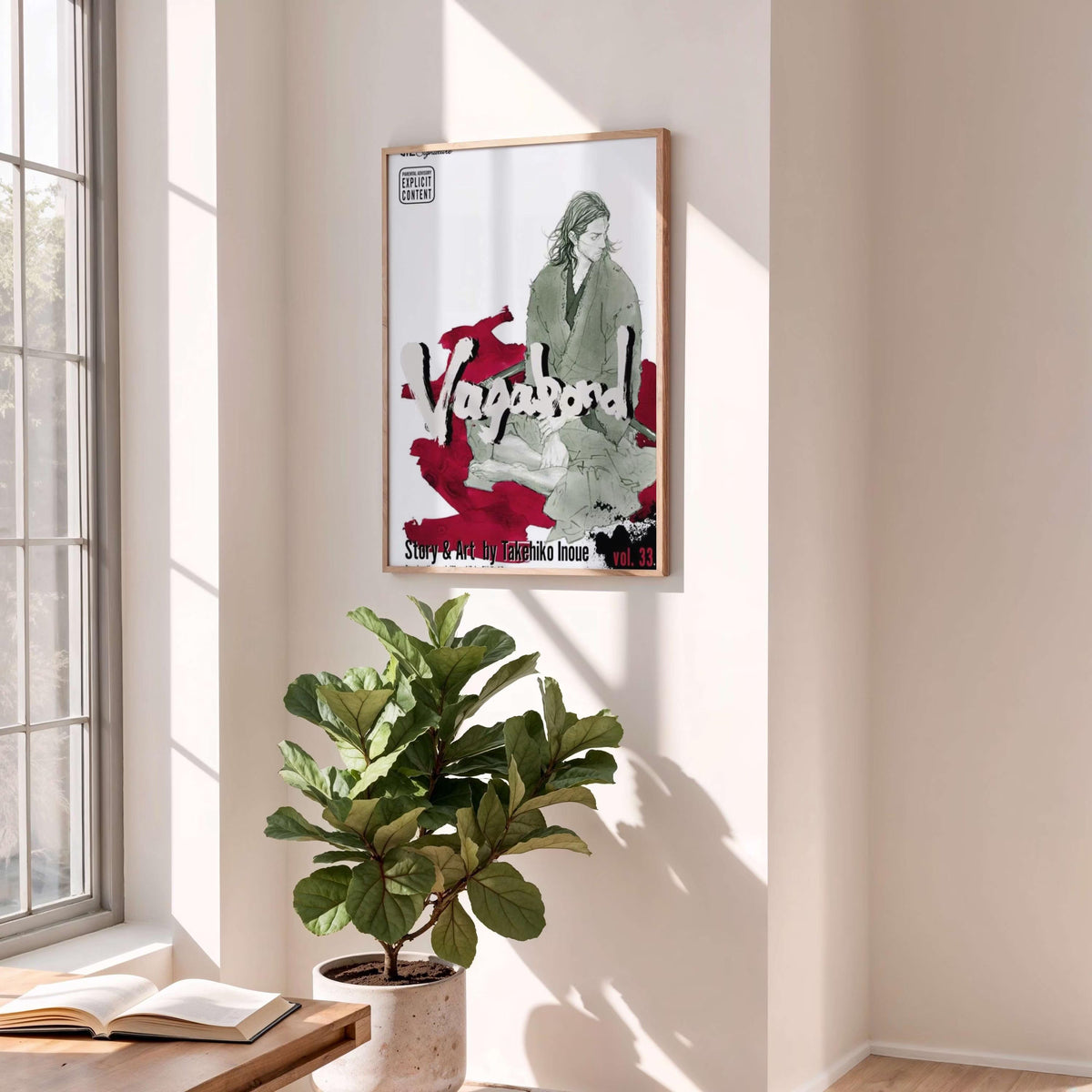 Vagabond Miyamoto Musashi Red Ink Poster