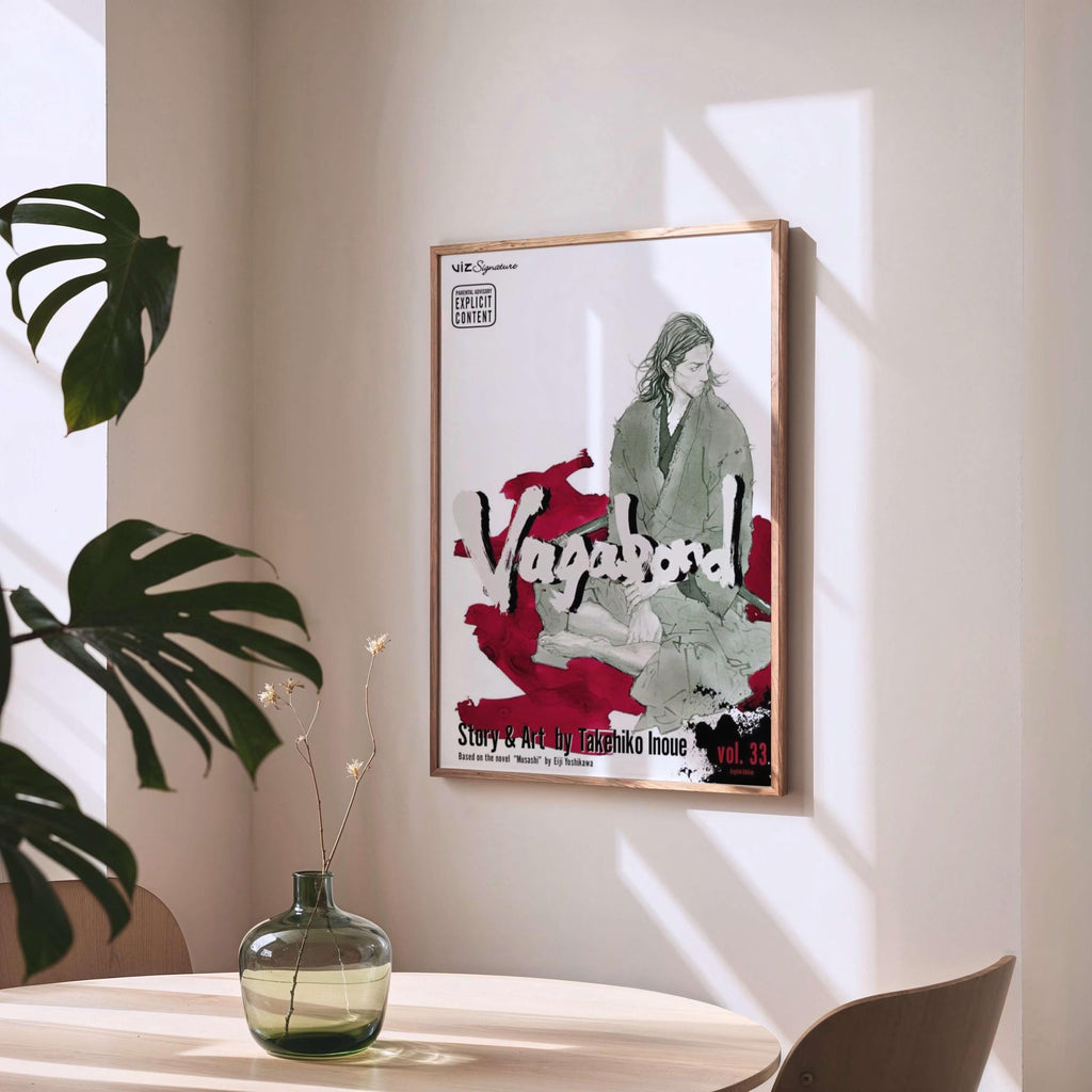 Vagabond Miyamoto Musashi Red Ink Poster