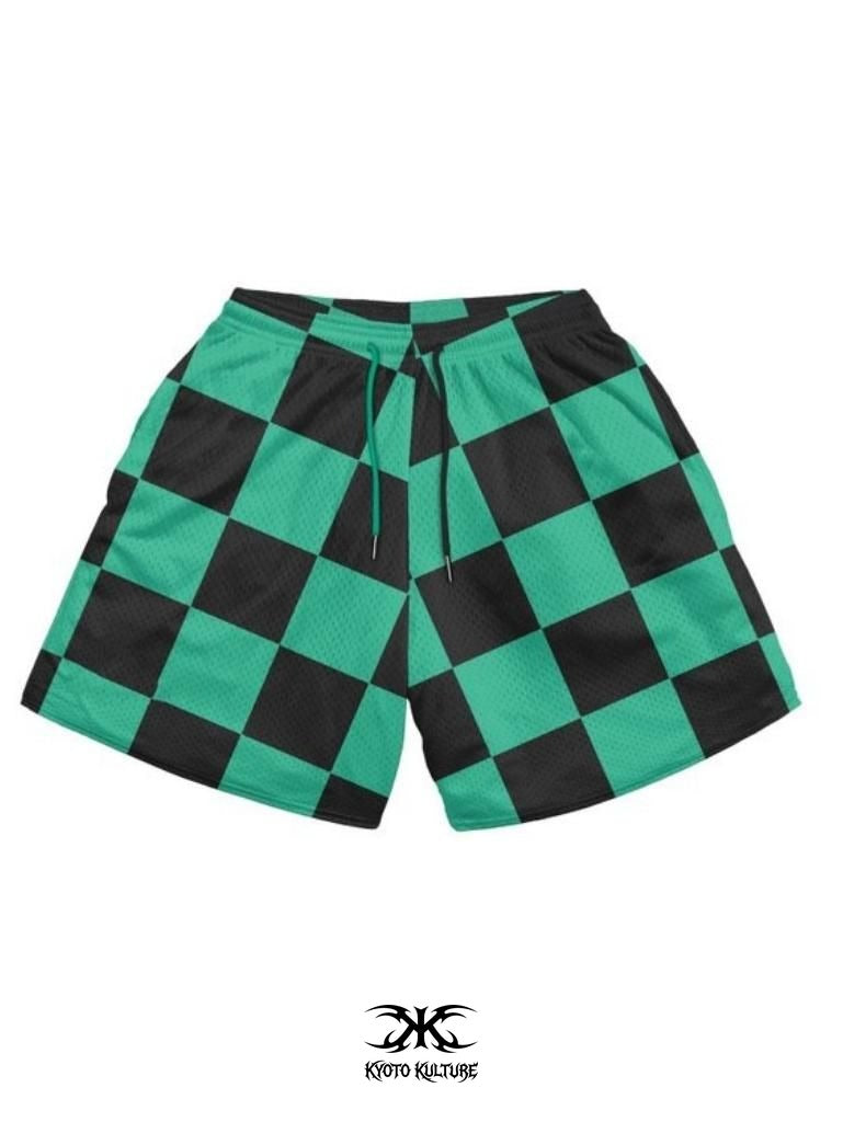 CHECKERED KIMONO SHORTS