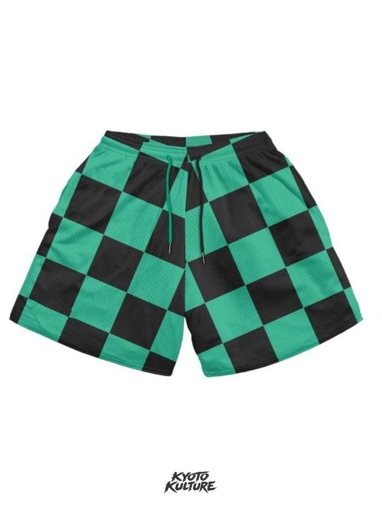 CHECKERED KIMONO SHORTS